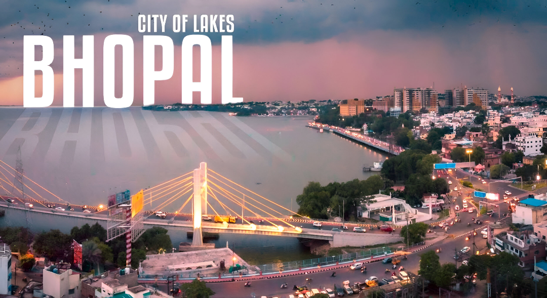 students at People’s University Bhopal campus,Upper Lake Bhopal sunset view